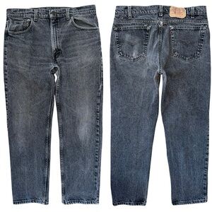 Vintage 80s Levi’s 505 Faded Black-ish Gray Straight Leg Zipper Fly Jeans 36x29